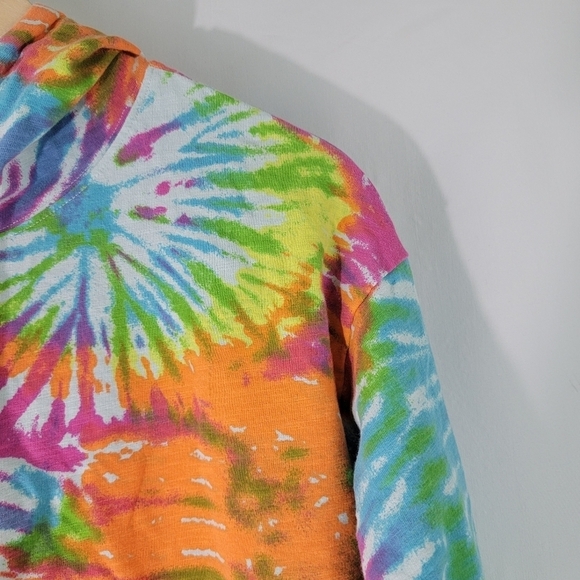 Modcloth Day Tripper Tye Die Hooded Sweatshirt Unisex Sz M Longsleeve Drawstring - Picture 4 of 12